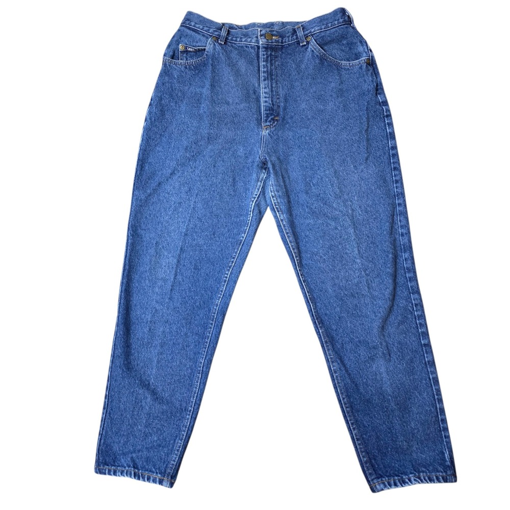 Lee Jeans Womens Blue High‎ Waisted Tapered Leg Mom Jeans Vintage 16 Petite